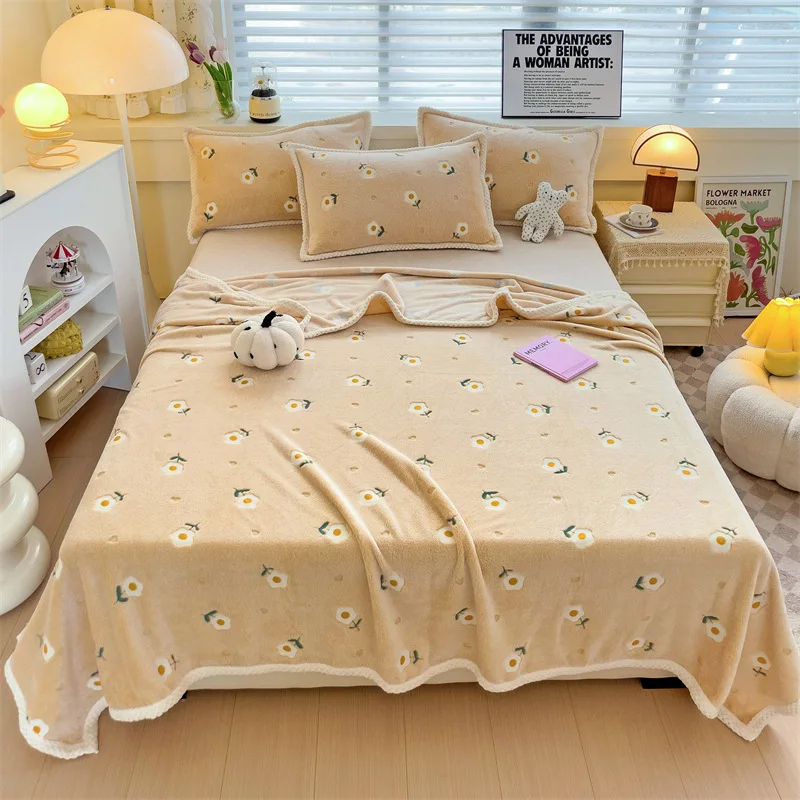 Cobertor de flanela com estampa floral para bebê, roupa de cama macia para crianças, cobertores de ar condicionado, colcha fina de verão, sofá xale