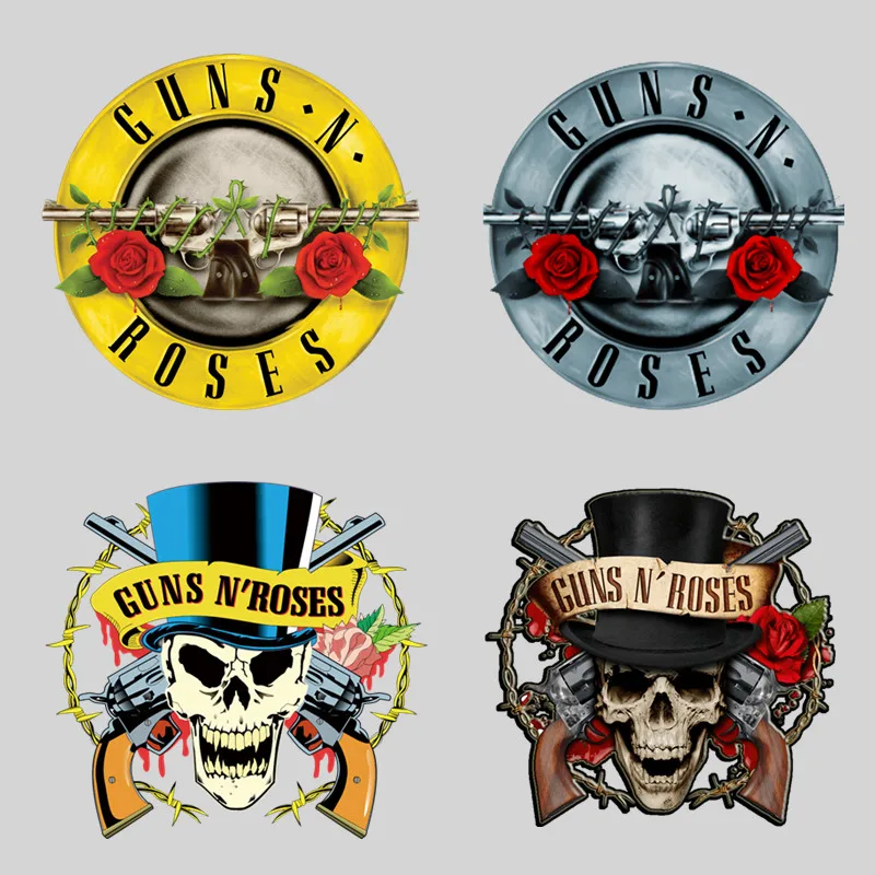 Rock Band Gun N Roses Patches for Clothes Heat Transfer Thermal Stickers DIY T shirt Iron on for Woman Jackets Fashion Appliqued