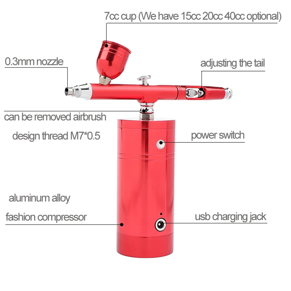 Portable Wireless Single Action Airbrush Compressor For Make Up Facial Beauty Care Salon Barber Tattoo Nail Art Wholesales