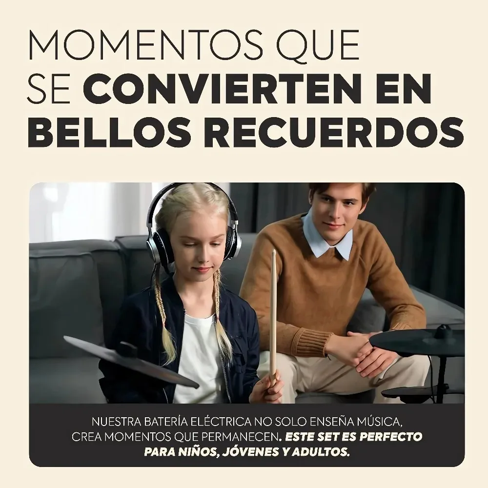 مجموعة طبلة إلكترونية لواجهة سماعة الرأس HQC-9 مريحة بأربعة أسطوانات، 3 أسطوانات إلكترونية من السيليكون بالكامل 180 نغمة USB، MIDI، #6