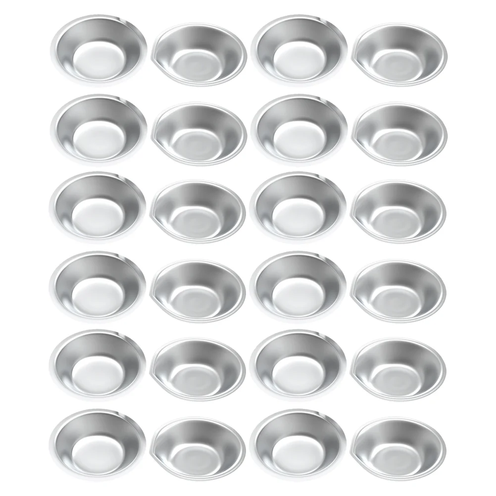 

24 Pcs Round Serving Tray Painting Supplies Stainless Steel Palette Metal Trays Pallets