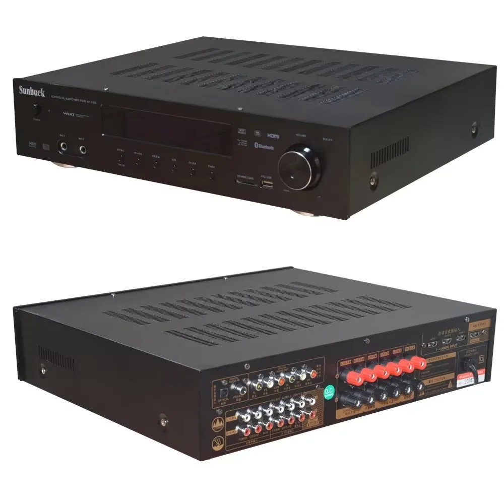 Sunbuck Lossless Bluetooth 2000W  HD AV  Power Amplifier USB Fiber Coaxial DTS Dolby AC-3 Home Theater 5.1 Power Amplifier Audio