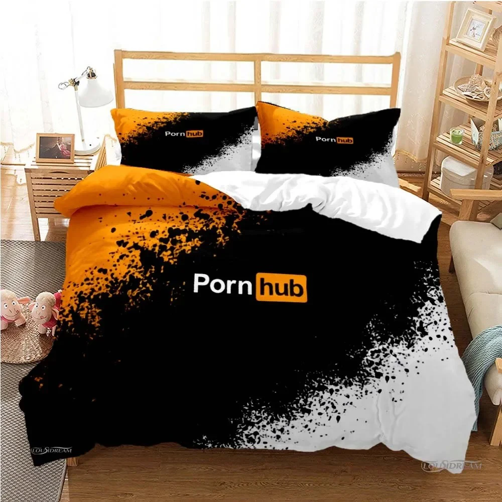 P-Porn H-hub Fashion Tread All Season Duvet Cover Bedding Set Soft Quilt Cover and Pillowcase For Teen Single/Double/Queen/King