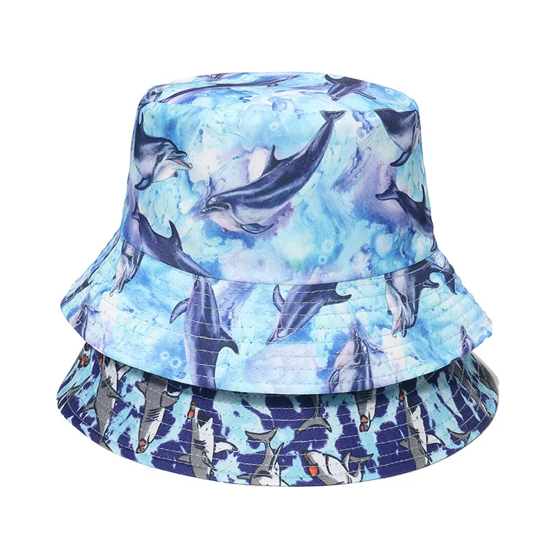 Doppelseitiger Fischerhut mit Ozean-Aufdruck für Männer/Frauen, atmungsaktive Fischermütze für Strand, Reisen und Outdoor, lässiger Hip-Hop – Detail 11