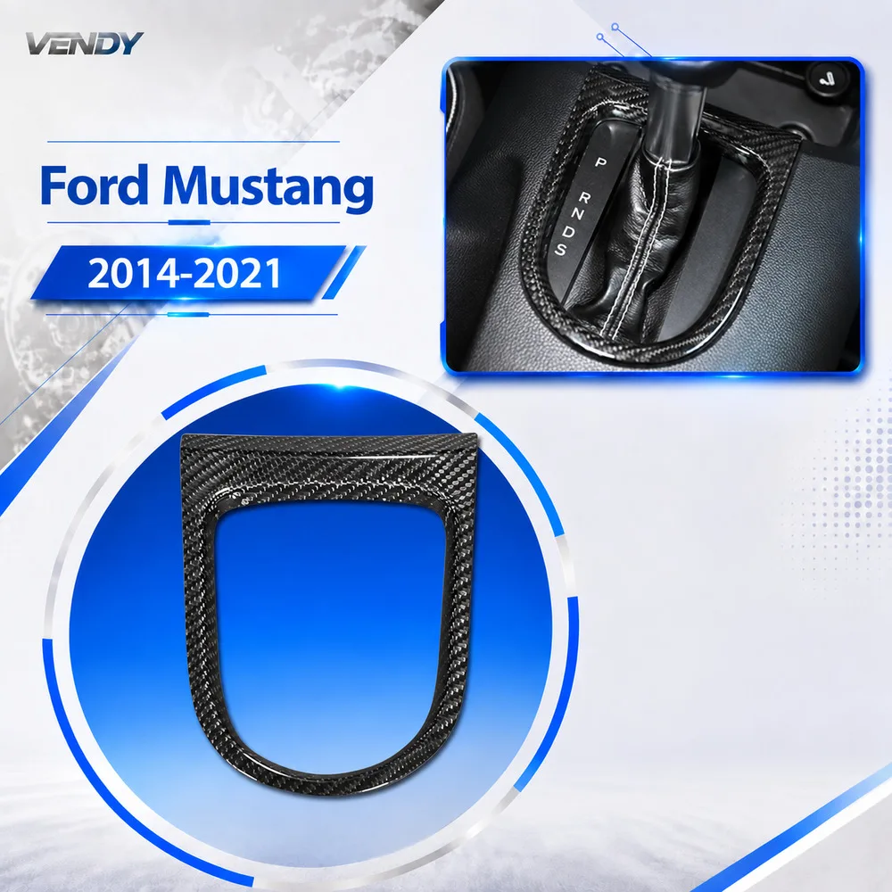 Real Carbon Fiber For Ford Mustang 2014-2021 Gear Shift Frame Decorative Panel & Gear Position Outer Cover Trim Accessories