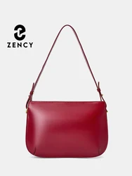 Zency Premium Split skórzana torba pod pachami damska 2024 skóra bydlęca prosta torba na ramię Crossbody luksusowa designerska czerwona torebka