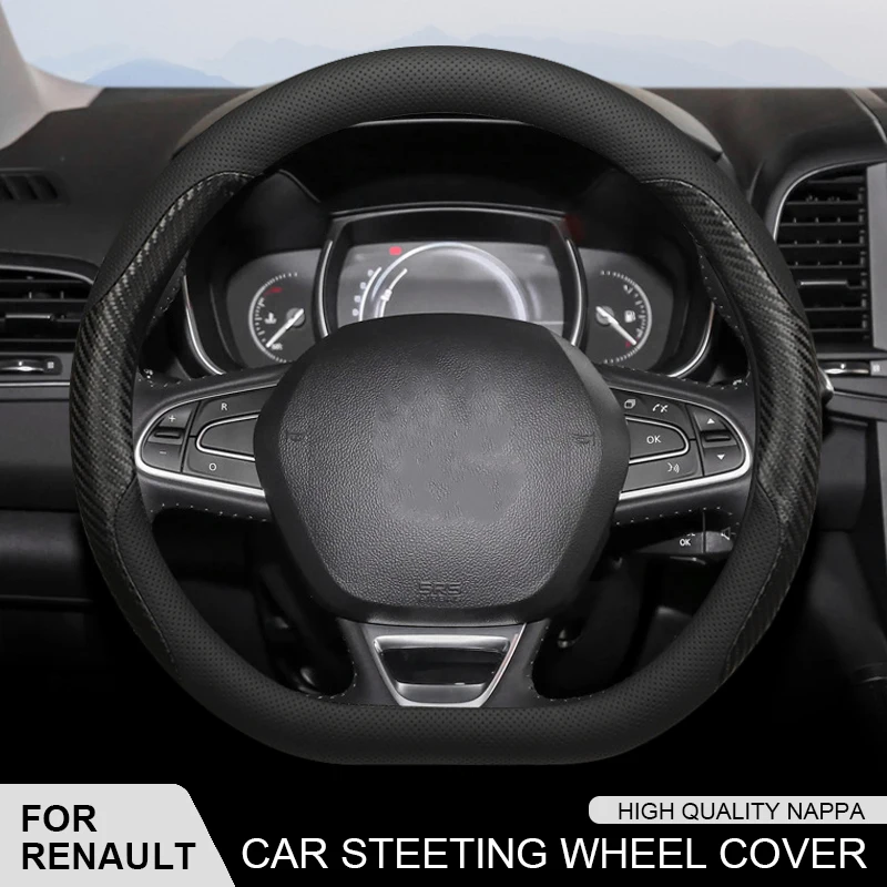 

Кожаный чехол на руль автомобиля 38 см для Renault Scenic Clio Laguna 2 3 4 5 Kangoo Fluence Megane Trafic Talisman Twingo Kaptur