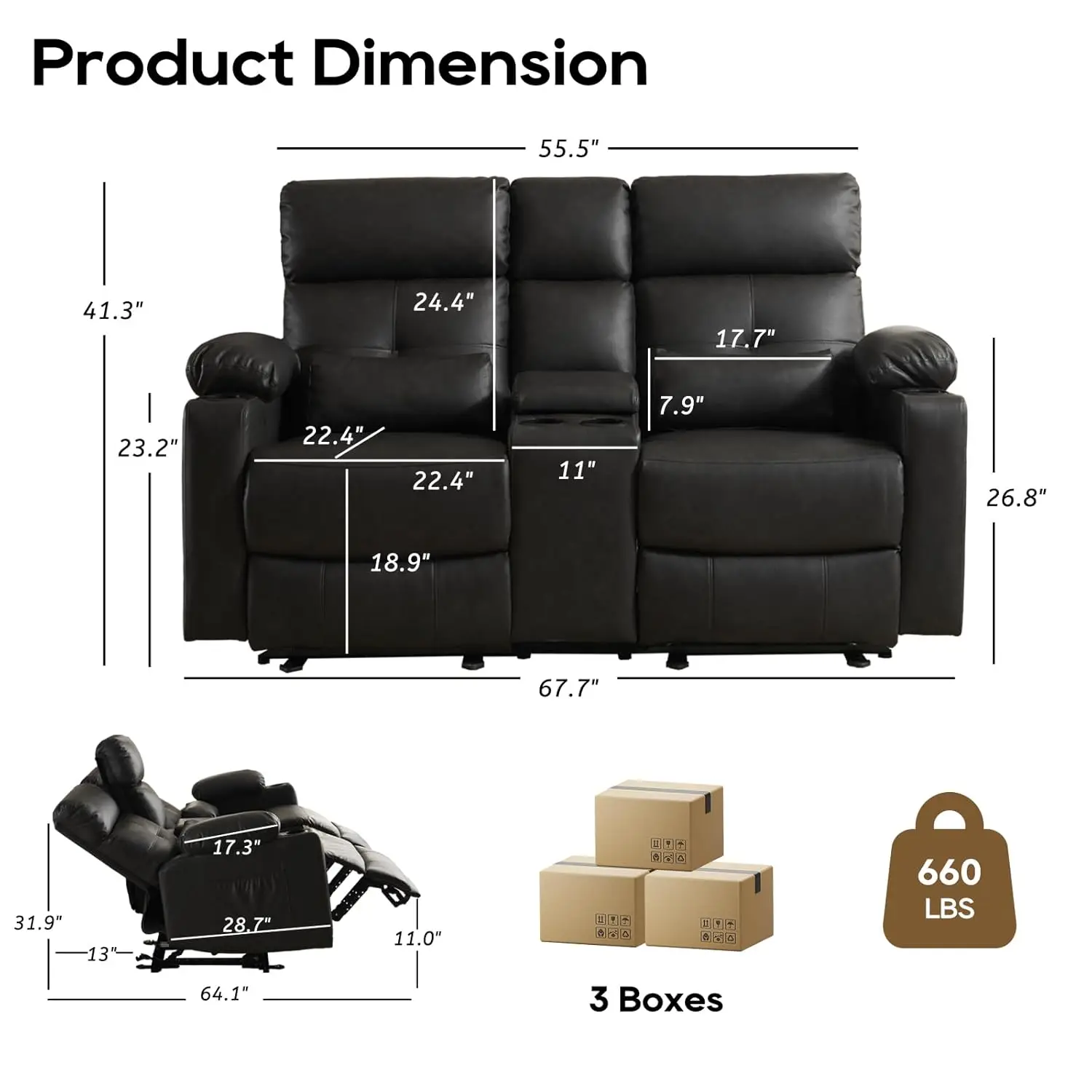 Thumbnail 2 - #9 Latest Reclining Sofa Couches Offers