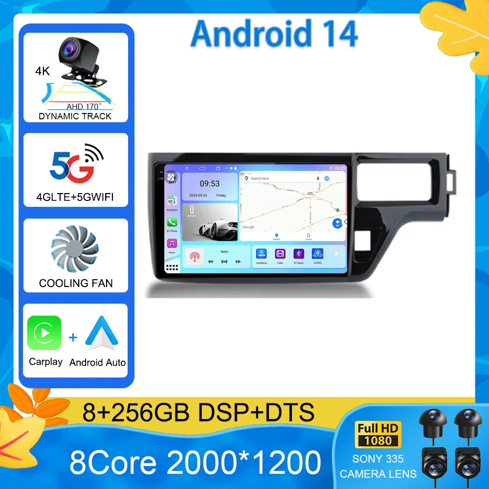 For Honda Stepwgn 5 2015 - 2021 RHD Car Radio Multimedia Headunit QLED System Navigation GPS Auto Android 2 Din DVD