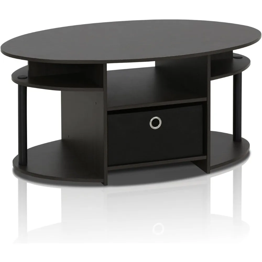 

Simple Design Oval Coffee Table with Bin for Living Room