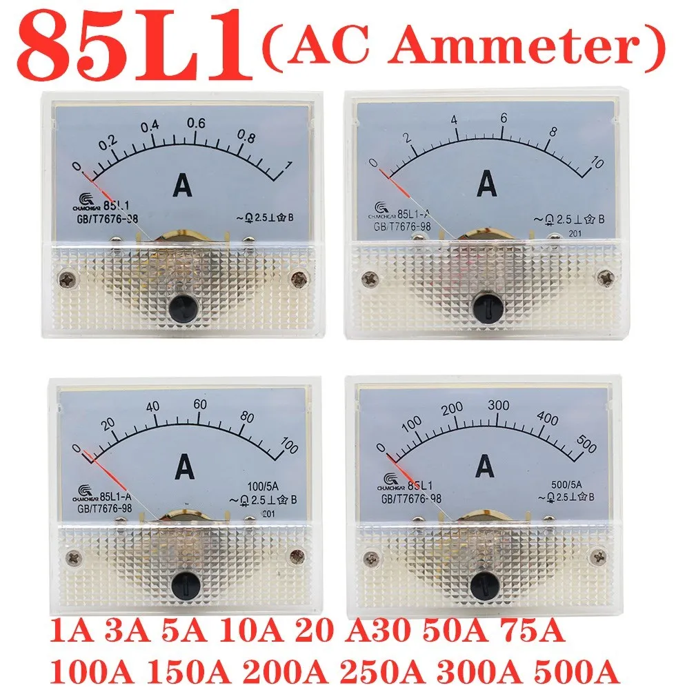 85L1-A AC ammeter milliampere meter 10a 20a 30a 50a 100ma 150/5A ammeter AC installation