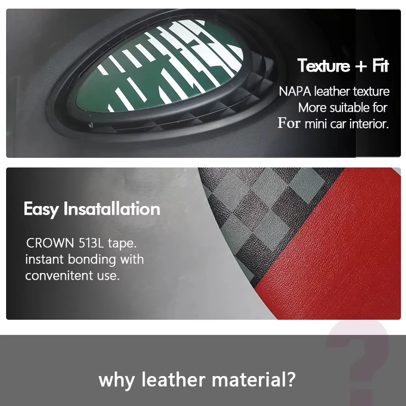 Central Air Outlet Leather Dedicated Cover Sticker For Mini  cooper one For F54 Clubman For F55 Hardtop For F56 Hatchback