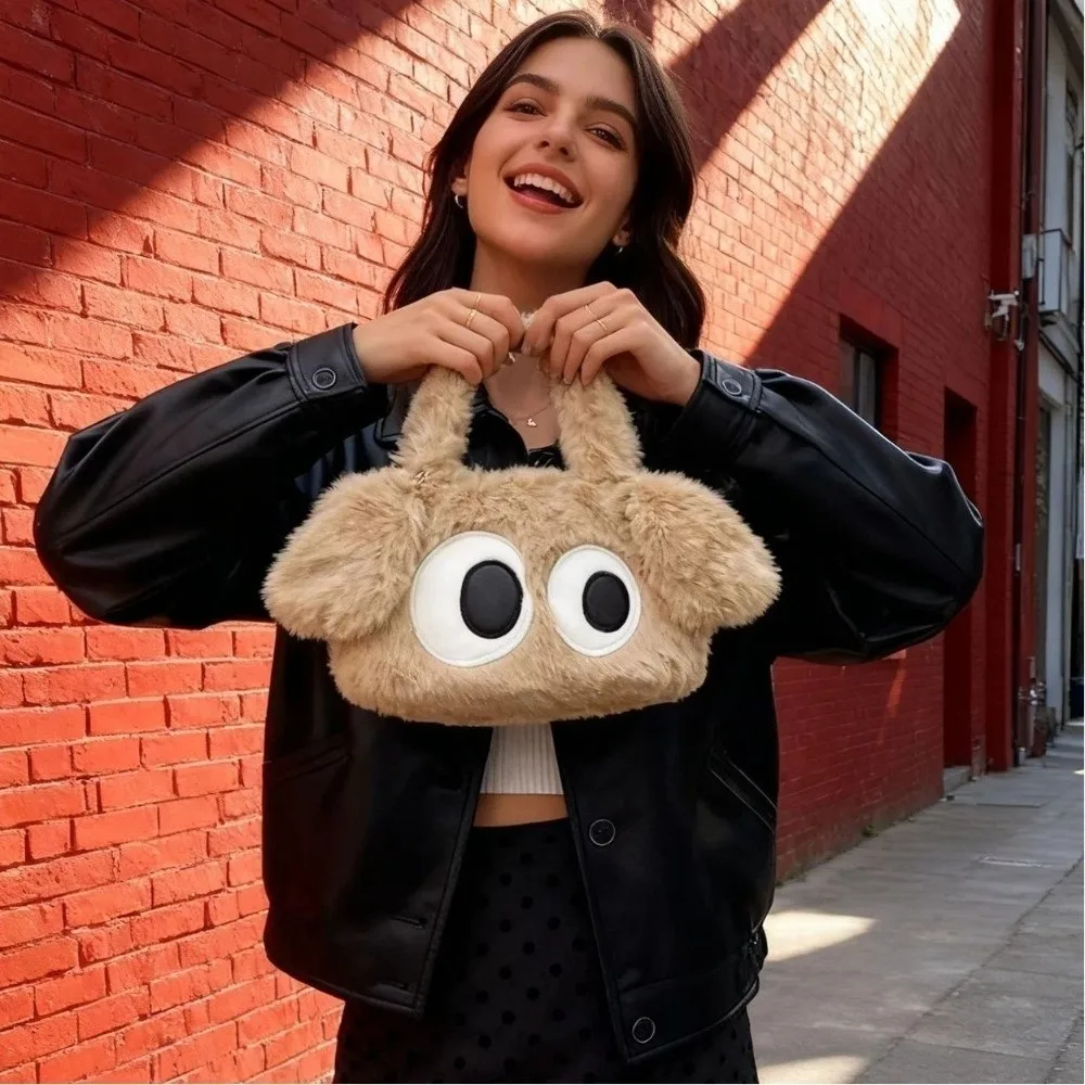 

Cute with Big Eyes Crossbody Bag Dog Pattern Chain Strap Women's Bag Large Capacity Shoulder Bag Women