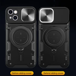Shockproof Case For Apple iPhone 11 12 13 14 15 16 17 Pro Xs Max 16e XR 7 8 Plus Air SE 2020 2022 Slide Window Magnet Case Cover