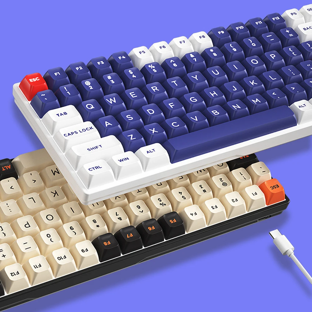 Wireless Mechanical Keyboard Bluetooth Type-C Tri-Mode Hot-Swap 98% Layout 100 Keys White Backlight DIY Keyboards Kit for Gaming
