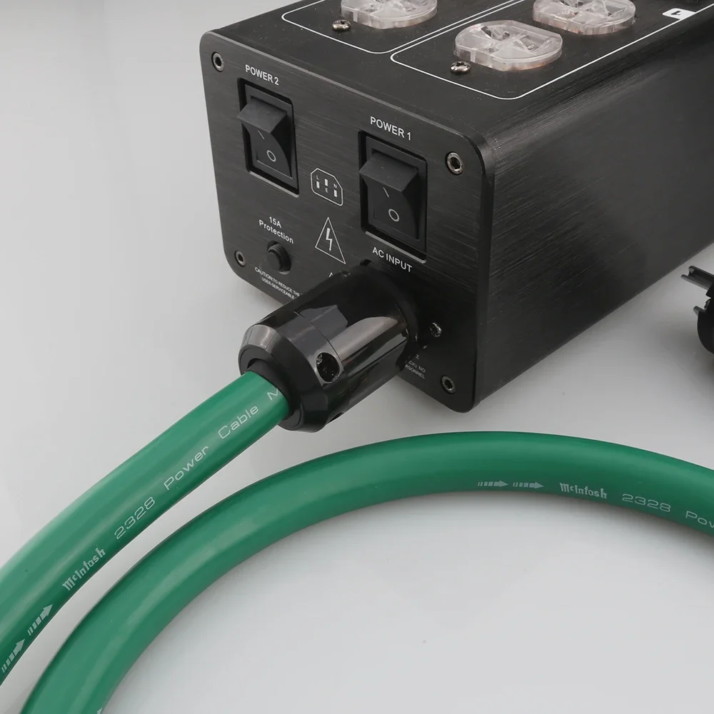 P108 HIFI ทองแดงชุบเงินสายไฟสายไฟ EU US Plug AC Cable Line