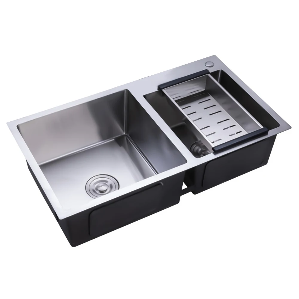 

30" x17'' Drop-in Double Bowl Basin Kitchen Sink with Drain 304 Stainless Steel