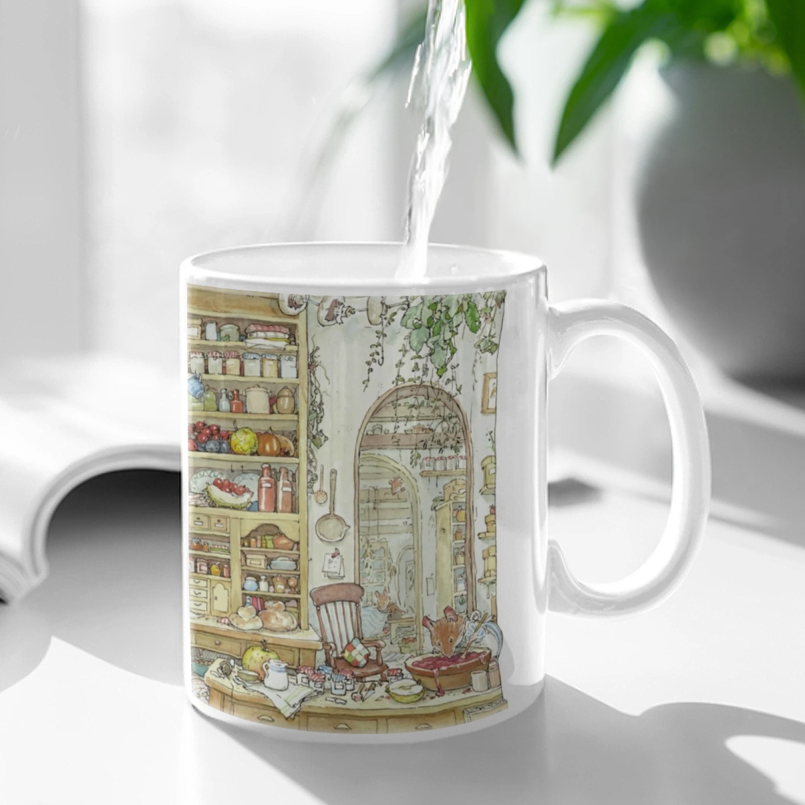 The Kitchen White Mug Coffee Cups Gift 11 Oz Mug Milk Tea Mug Brambly Hedge Jill Barklem British English Quintessential Coffee