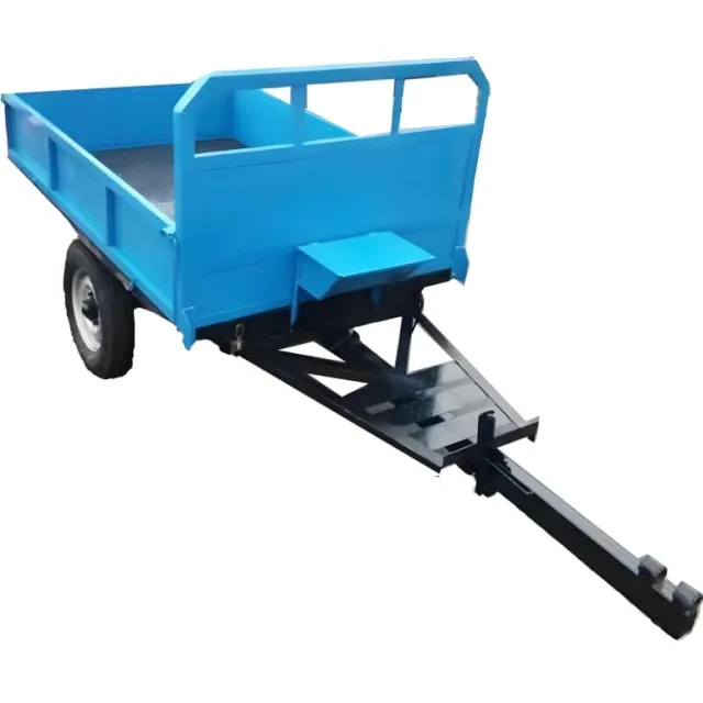 BSM New Farm Equipment Tipping Trailer for Walking Tractor-High Productivity Construction Axle and Tire