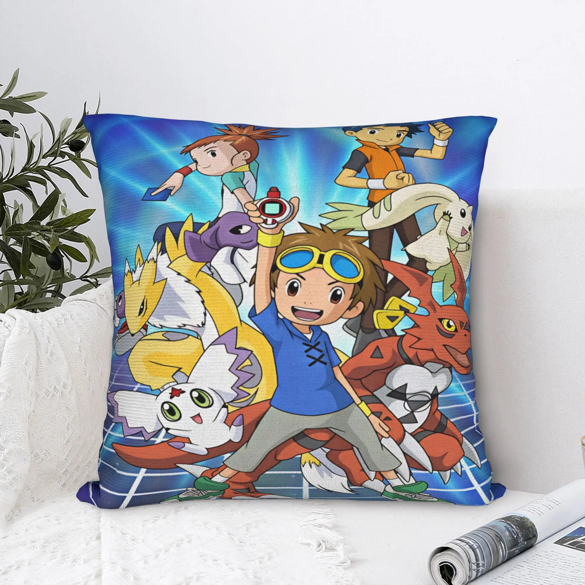 Pillow Case Digimons Print  Pillow Cover For Sofa Home Decoration Kawaii Pillowcases
