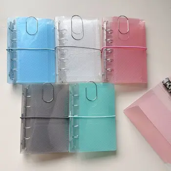 ルーズリーフのノートブックカバー、ミニポータブルステッカー、小さなカード、写真収納元帳、カラフル、斜め、pp、3つ折り、m5