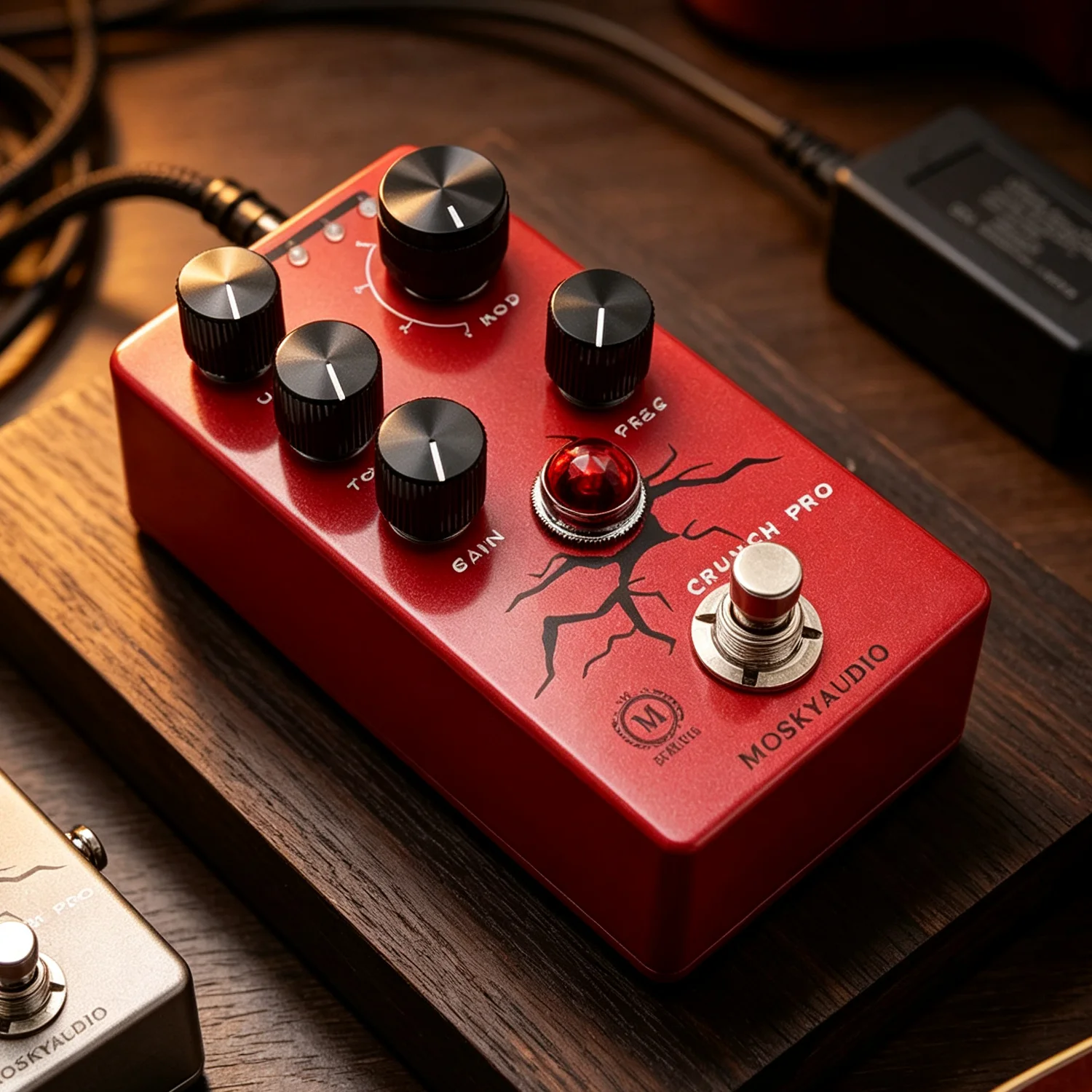 Mosky Crunch Pro Distortion Guitar Pedal 4 Modes with VOL,TONE,GAIN, PRES Button,Crunch Distortion Effect Pedal