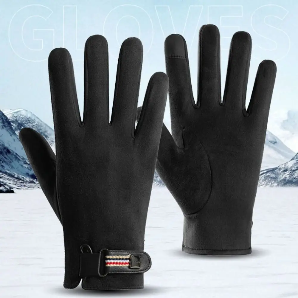 Warm halten Männer Winter Handschuhe Winddicht Anti-slip Motorrad Reiten Handschuhe Wildleder Stoff Touchscreen Outdoor Warme Handschuhe Casual