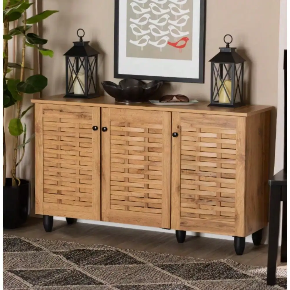

26.3 in. H x 44.88 in. W Brown Shoe Storage Cabinet for Entryway, Hallway, Bedroom, Closet, Living Room
