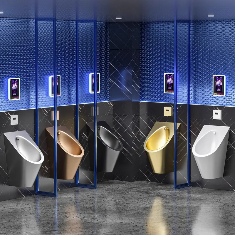 Stainless steel urinal wall-mounted bar men's bathroom urinal integrated automatic induction urinal deodorant