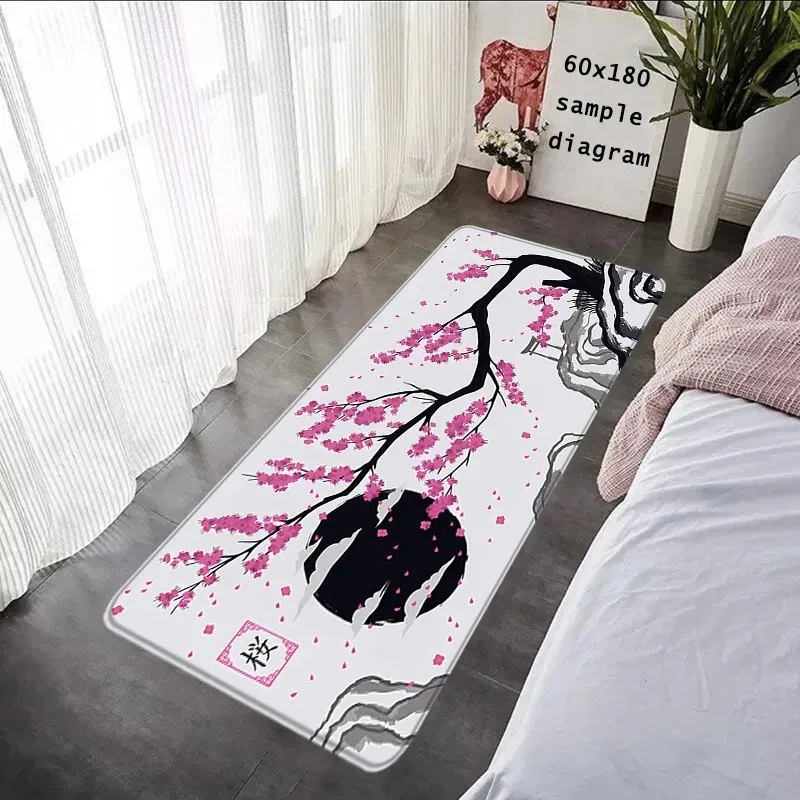 Japanese Cherry Blossom Carpet Mat Rug - Sakura Moon Pattern Home Decoration Bedroom Living Room Rug Bedroom Home
