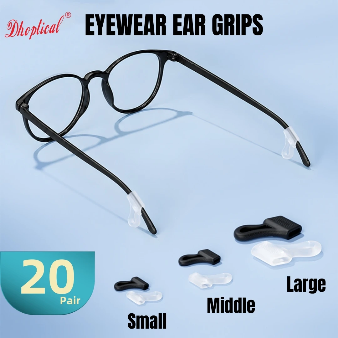 20 Pairs Silicone Eyeglass Anti‑Slip Grips 3 Sizes L/M/S Glasses Ear Hooks Holder Non‑Slip For Most Eyewear Sunglasses