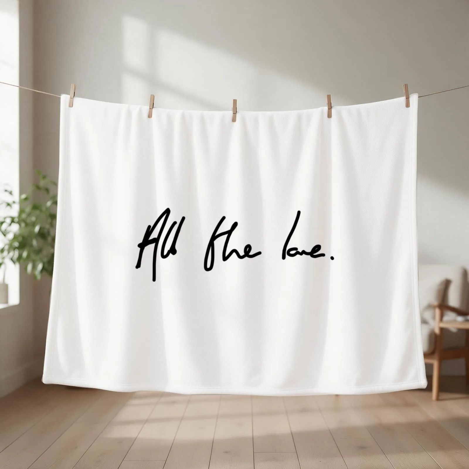 All the Love H Styles Handwriting Design Throw Blanket couch cozy soft plush fuzzy picnic outdoor blanket