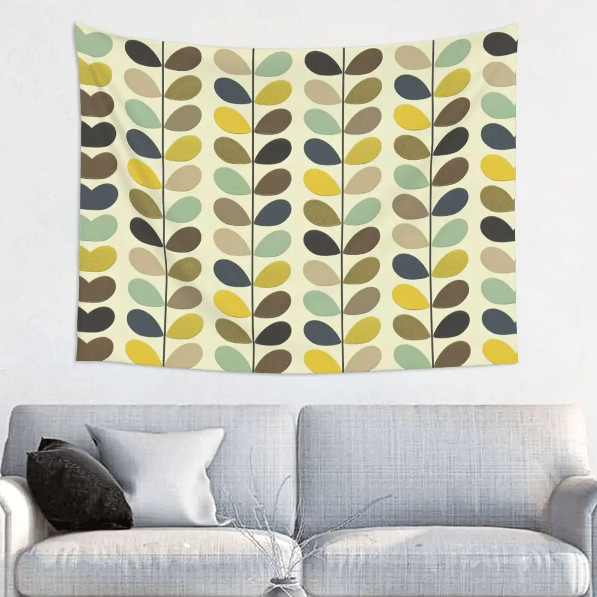 Orla Kiely Multi Stem Hippie Tapestry for Living Room Dorm Decoration Mid Century Scandinavian Flower Tapestries Home Decor