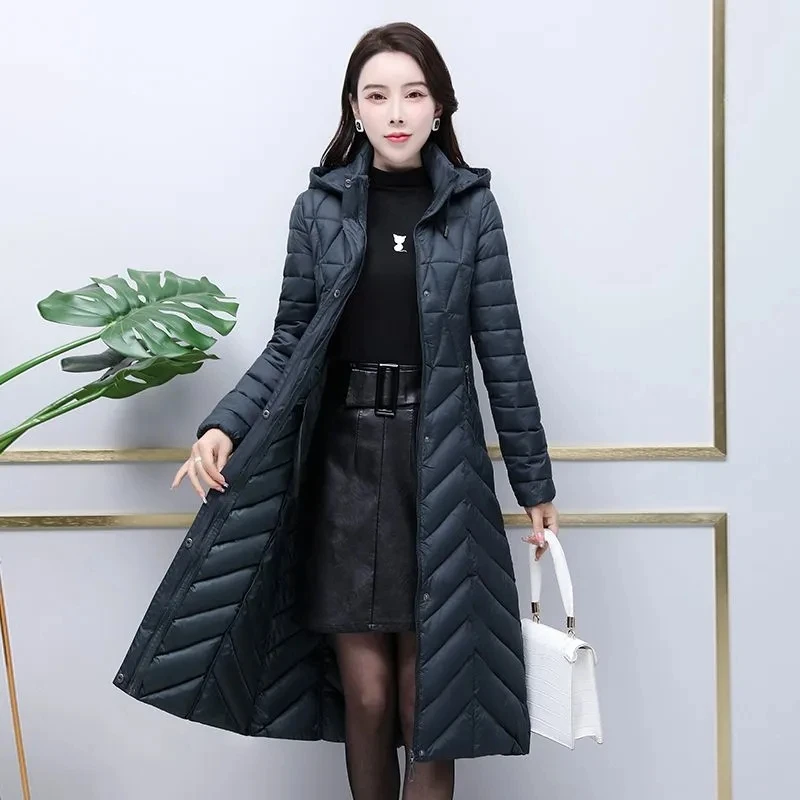 Light And Warm Down Cotton-padded  Women's Long 2023 Winter New Slim Explosion Diamond Cotton-padded  Fashion Coat.