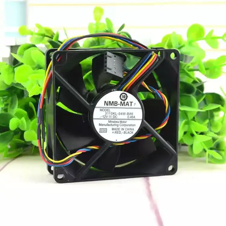 For NMB-MAT 3110KL-04W-B86 DC 12V 0.46A 8025 80x80x25mm 4-Pin PWM Dual Ball Bearing Violent Server Inverter Chassis Case Fans