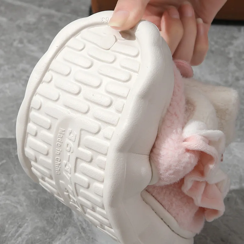Sanrio Cartoon Hello Kitty Slippers My Melody Kuromi Cinnamoroll Cotton Shoes Women Winter Warm Thickened Cotton Kawaii Shoes