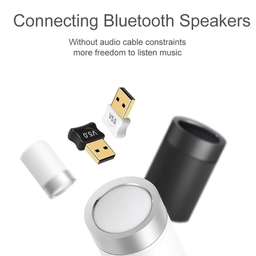 Adaptador Dongle USB Bluetooth 5,0, receptor de transmisiones inalámbrico Bluetooth para PC, portátil, teclado, tableta, teléfono, impresora, altavoz de juego