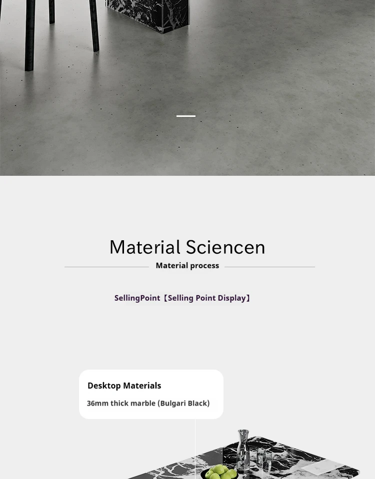 Nordic Minimalist Sintered Stone Dining Table, Anti-scratch Tabletop Home Dining Furniture for Apartment