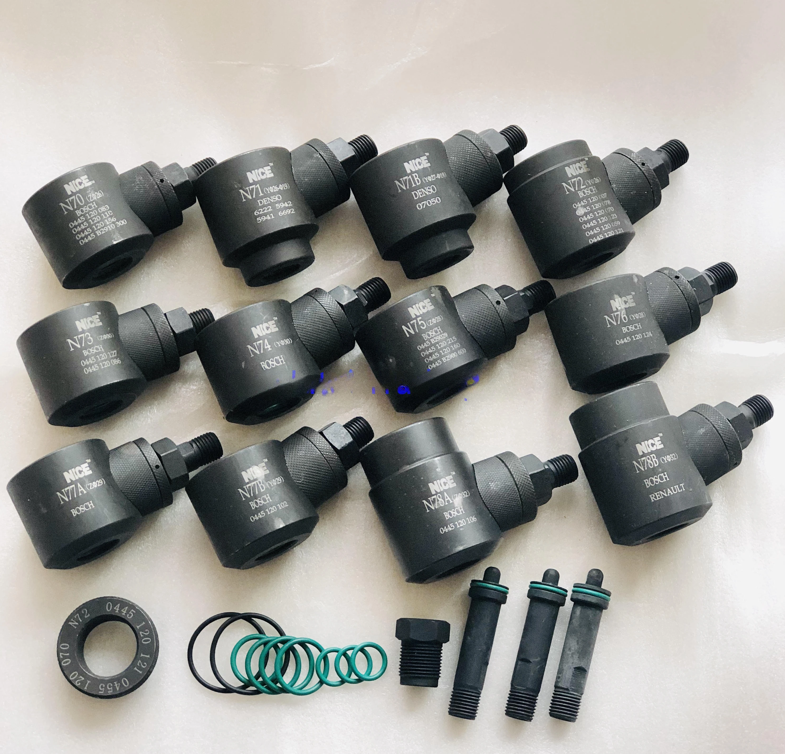 12pcs diesel common rail injector clamp fuel injector nozzle Fixture Repair Tool for Bosch Denso and Renault