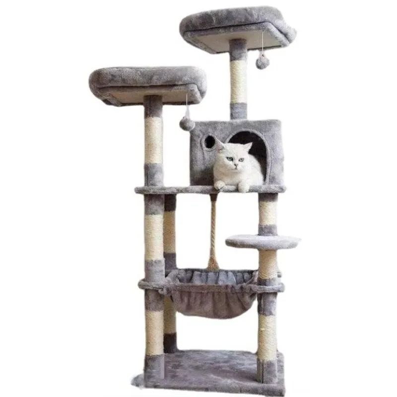 2026 New Large Cat Tree Integrated Jumping Platform Sisal Post Climbing Frame Quality Wood Factory Wholesale for Pet Supplies