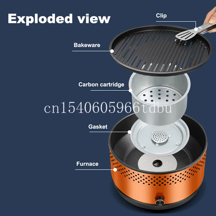 New Product Simple Portable Outdoor Grill Indoor Non-Stick Coating Smokeless Barbecue Charcoal Bbq Grills