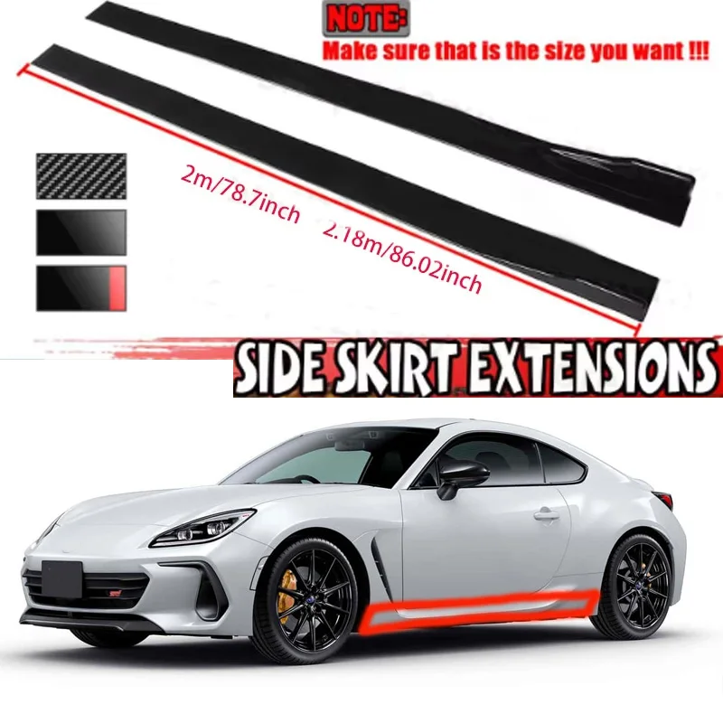 

FOR Subaru BRZ 2M Car Side Skirt Extension Plate Lip Separator Bumper 2.18M Racing Side Spoiler