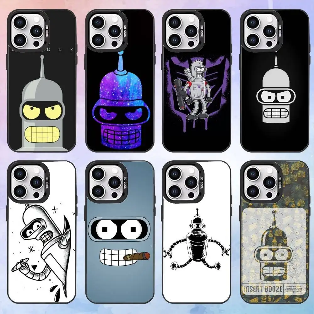 

F-Futurama Anime B-Bender Phone Case For iPhone17,16,15,14,13,12,11 Plus,Pro Max Black Candy Matte Shockproof Cover
