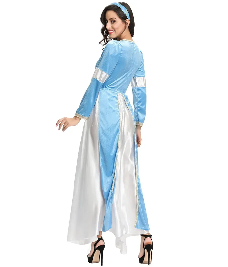 Women Medieval Renaissance Palace Queen Long Dress Ancient Rome Princess Costume Cosplay Halloween