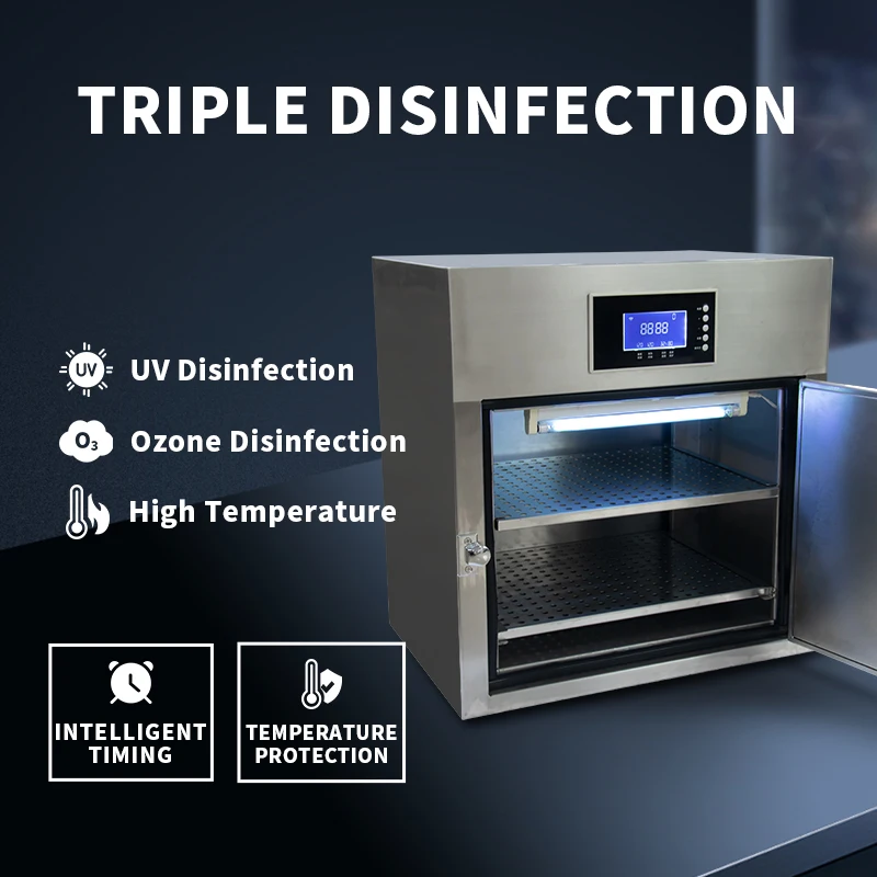 Шкафы для дезинфекции Быстрая дезинфекция Шкаф для дезинфекции озоном Нержавеющая сталь Пройти через двойные двери