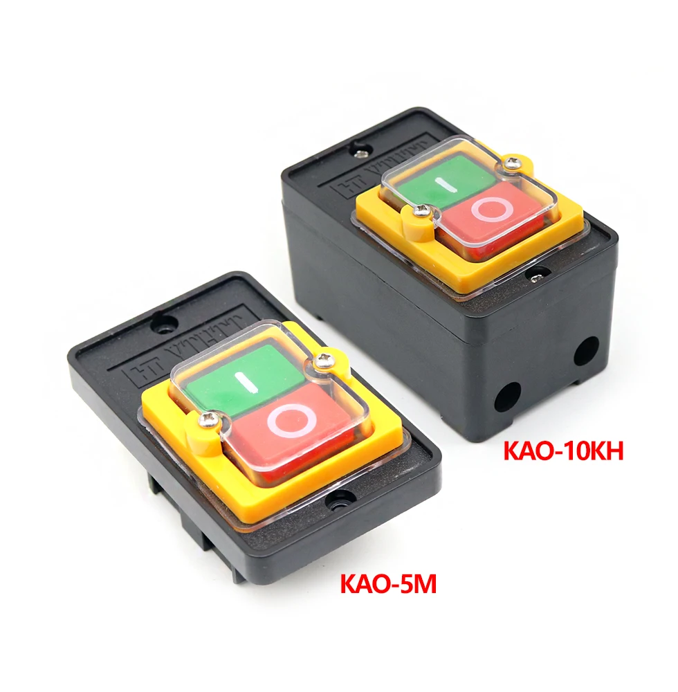 KAO-5H KAO-5M KAO-5MX 10A 380V for Cutting Machine Bench drill SwitchWaterproof Push Button Switch Power On/ Off Switch KAO-5