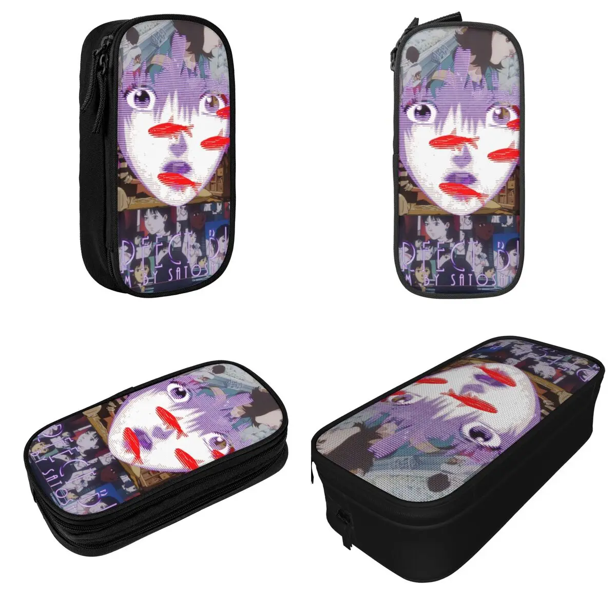 Perfect Blue Satoshi Kon Animated Film Collage Pencil Cases Anime Pen Holder Bags Girl Boy Big Capacity Cosmetic Pencilcases