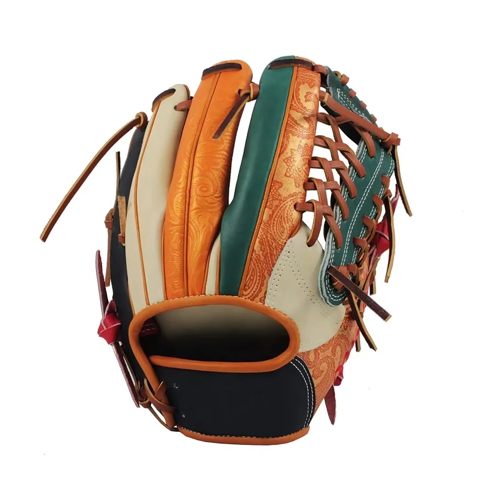Baseball Glove 12.75 Inch, Special Embossed Leather, Outfield, Professional Quality, Soft Durable, Game Ready, Brown, Adult Size