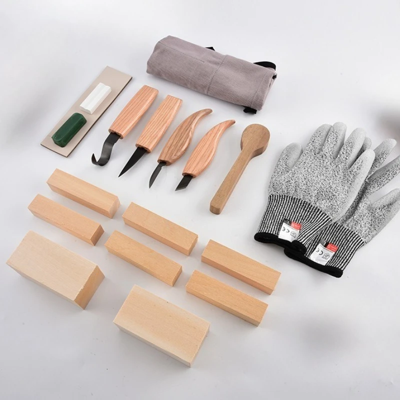 23 PCS Carving Knife Set Ash Wood Handle Carved Tools Professional Woodworking Hand Knife Multifunctional DIY Carving Tool