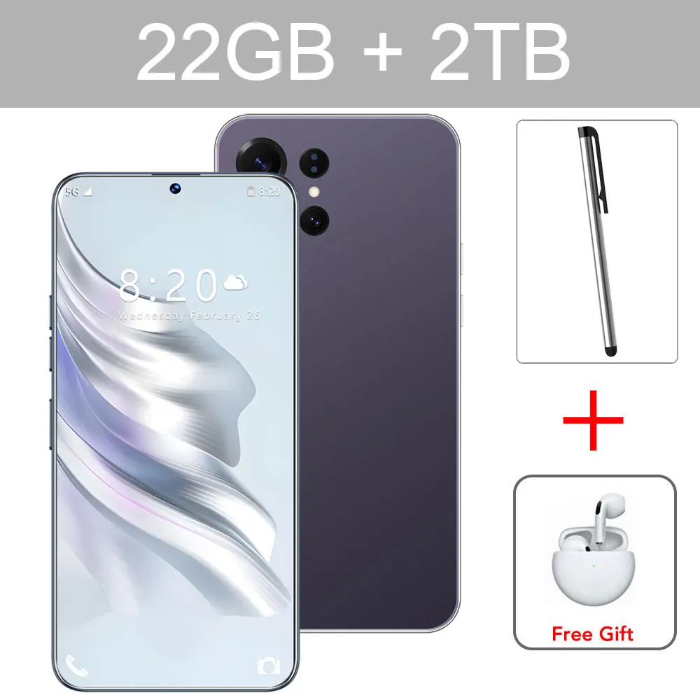 Nieuwe S26 Ultra Smartphone 2026 Origineel 7.3HD Globale Versie 5G Dual SIM Voordelige Mobiele Telefoons 7800mAh Android 15 Mobiele Telefoons